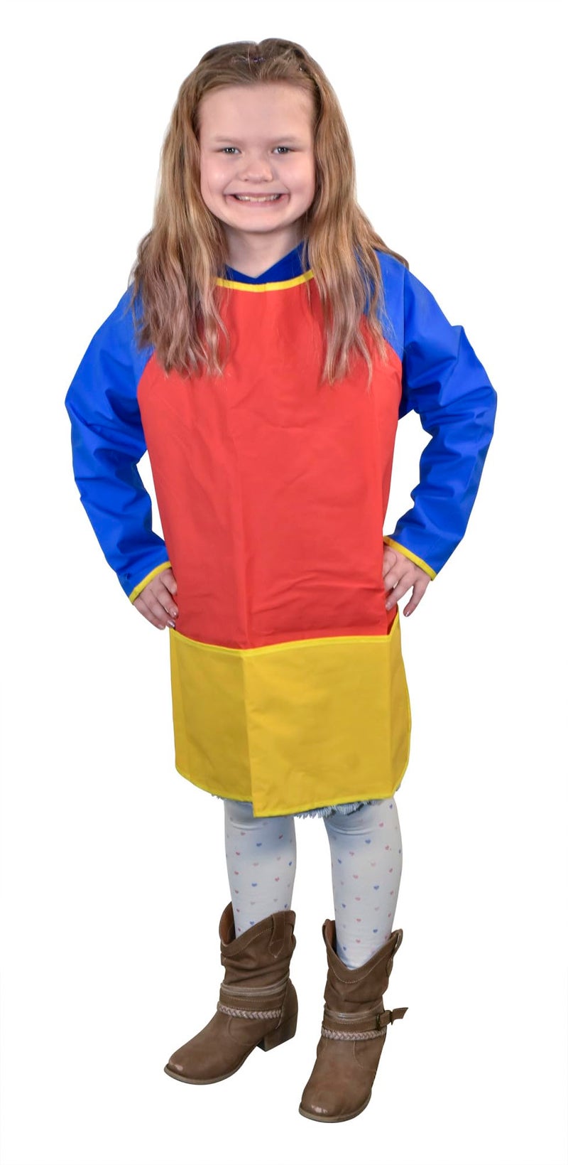 School Smart Full Protection Vinyl Smock, 6 to 8 Years, Multiple Colors - Image 1