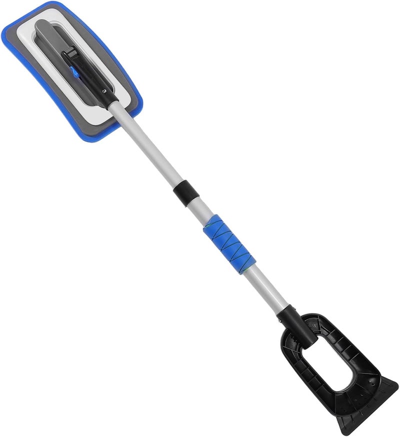 Car Snow Scrapers Aluminium Alloy, Snow Broom Ice Scraper for Car Windshield, Efficient Snow Removal Tool with Ergonomic Handle, Foldable Snow Brush Ice Scraper for Cars and Home U (Blue) - Image 5