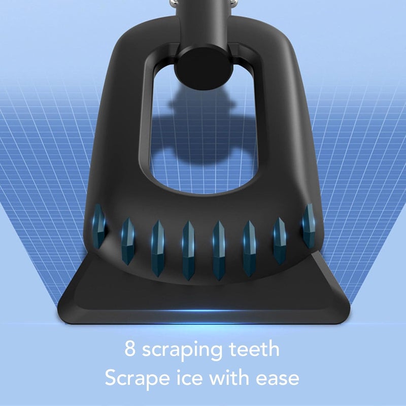 Car Snow Scrapers Aluminium Alloy, Snow Broom Ice Scraper for Car Windshield, Efficient Snow Removal Tool with Ergonomic Handle, Foldable Snow Brush Ice Scraper for Cars and Home U (Blue) - Image 3