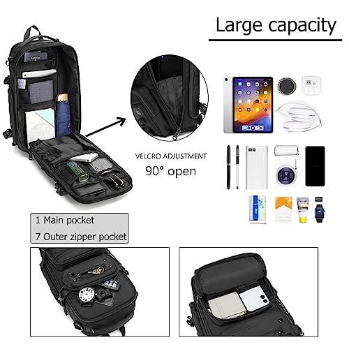 OZUKO Multipurpose Sling Bag for Men, Large Capacity Crossbody Shoulder Bag Waterproof Sling Chest Backpack with Tripod Holder Fit for Outdoor Travel Photography (Black) - Image 3