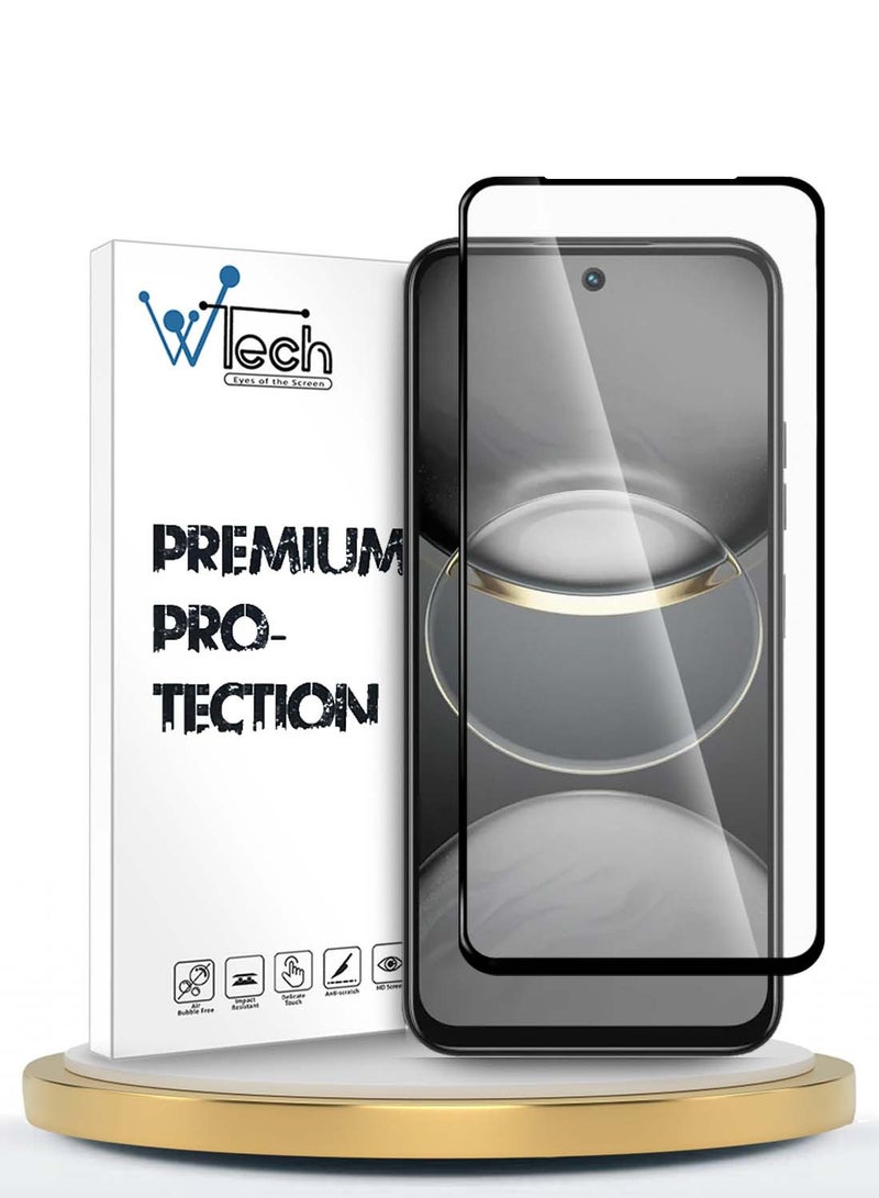 دبليو تيك واقي شاشة زجاجي مقسى من سلسلة Tecno Spark 30C 4G / 5G 2024 Premium E2E Series Full Glue Full Glue (MSGECN) - شفاف / أسود - Image 1