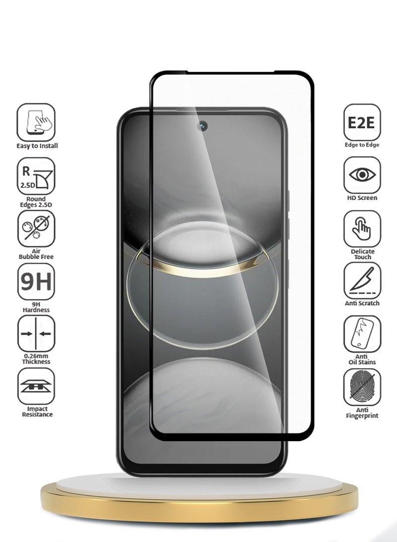 دبليو تيك واقي شاشة زجاجي مقسى من سلسلة Tecno Spark 30C 4G / 5G 2024 Premium E2E Series Full Glue Full Glue (MSGECN) - شفاف / أسود - Image 2