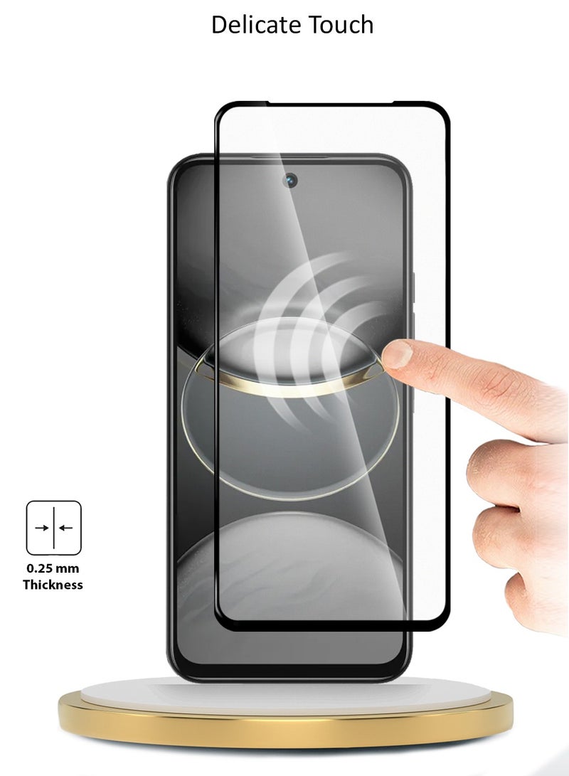 دبليو تيك واقي شاشة زجاجي مقسى من سلسلة Tecno Spark 30C 4G / 5G 2024 Premium E2E Series Full Glue Full Glue (MSGECN) - شفاف / أسود - Image 4