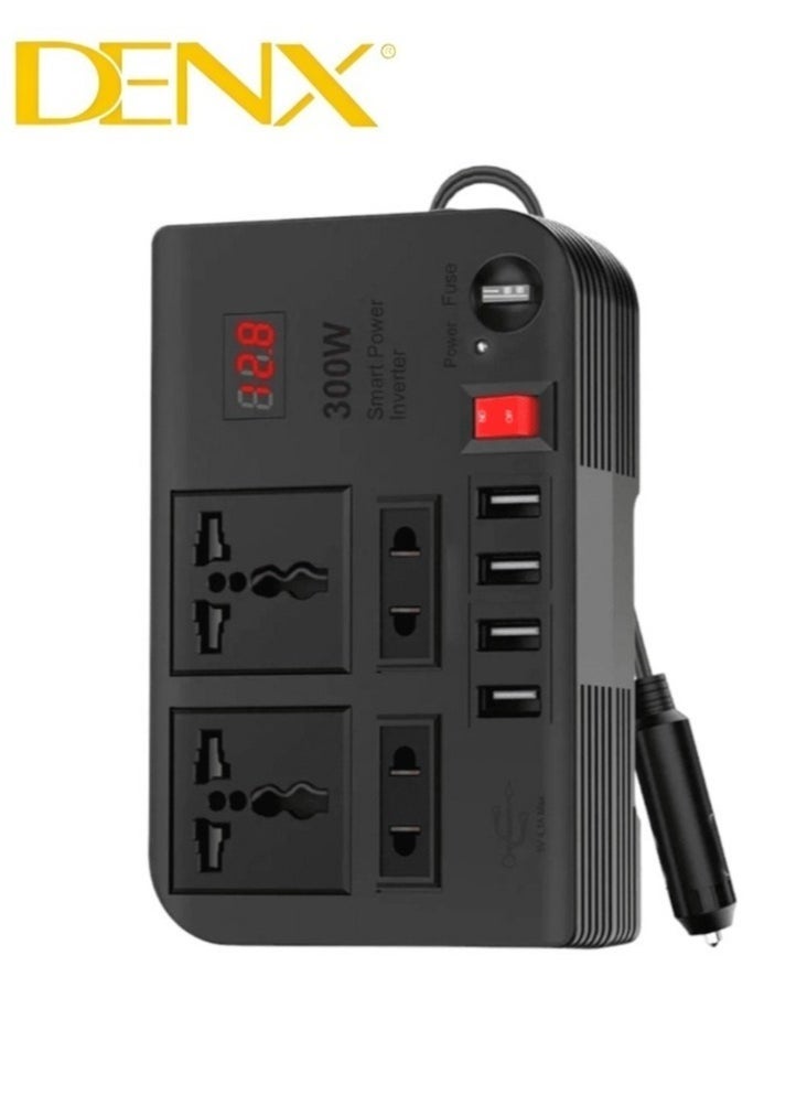 Denx Car Power Inverter, 12V To 220V High Frequency Modified Sine Wave Inverter 300W Multi-Port  - Image 2