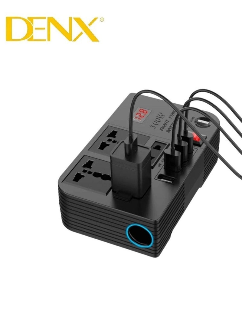 Denx Car Power Inverter, 12V To 220V High Frequency Modified Sine Wave Inverter 300W Multi-Port  - Image 3