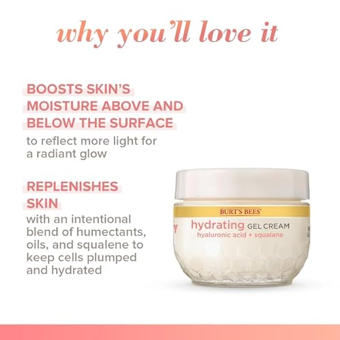 Burt's Bees Truly Glowing Replenishing Gel Cream, Moisturizer with Hydrate and Glow Complex for Normal and Combination Skin, 1.8 Fluid Ounces (Packaging May Vary) - Image 3