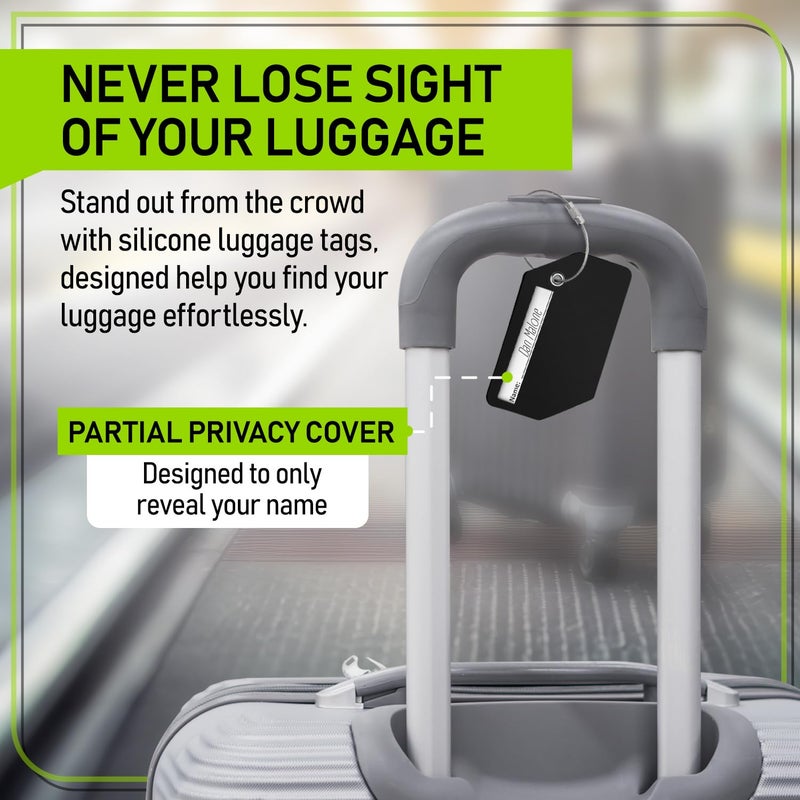 Untethered Untethered 4-Pack Luggage Tag Set | Luggage Tags, Luggage Tags for Suitcases, Bag Tag, Luggage Tags 4 Pack, Suitcase Tags, Identifiers Travel Bag Tags for Luggage, Name Travel Tags for Luggage  - Image 4