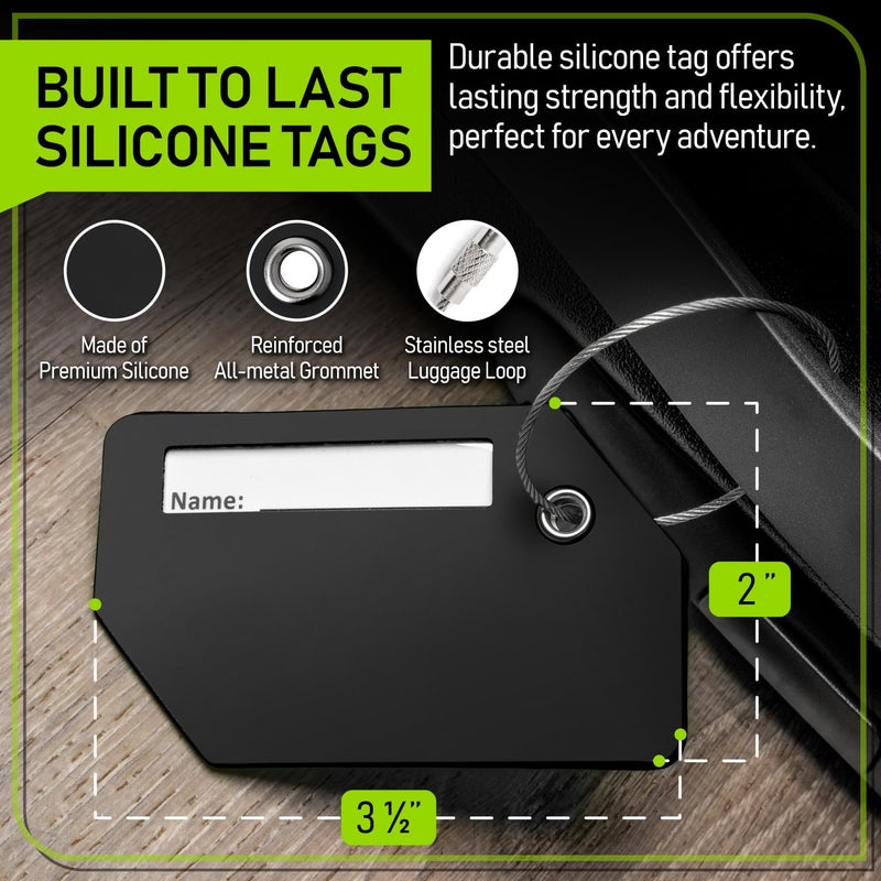 Untethered Untethered 4-Pack Luggage Tag Set | Luggage Tags, Luggage Tags for Suitcases, Bag Tag, Luggage Tags 4 Pack, Suitcase Tags, Identifiers Travel Bag Tags for Luggage, Name Travel Tags for Luggage  - Image 5