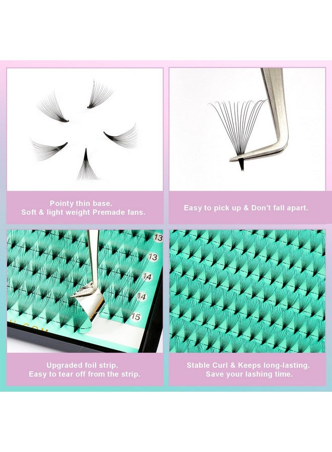 VAVALASH Premade Fans Eyelash Extensions 320 Fans 10D 14D 16D 20D 0.05 0.07 Thickness C/D Curl Middle Stem Heat Bonded Premade Fans Russian Volume Lash Extensions (320 Fans-14D-0.07-D-8-15Mm) - Image 4