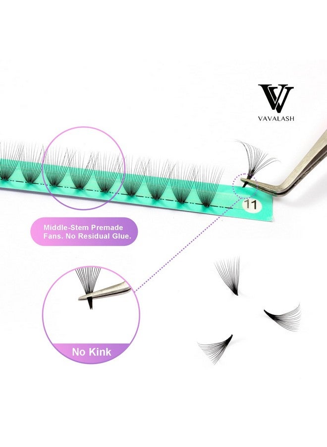 VAVALASH Premade Fans Eyelash Extensions 320 Fans 10D 14D 16D 20D 0.05 0.07 Thickness C/D Curl Middle Stem Heat Bonded Premade Fans Russian Volume Lash Extensions (320 Fans-14D-0.07-D-8-15Mm) - Image 3