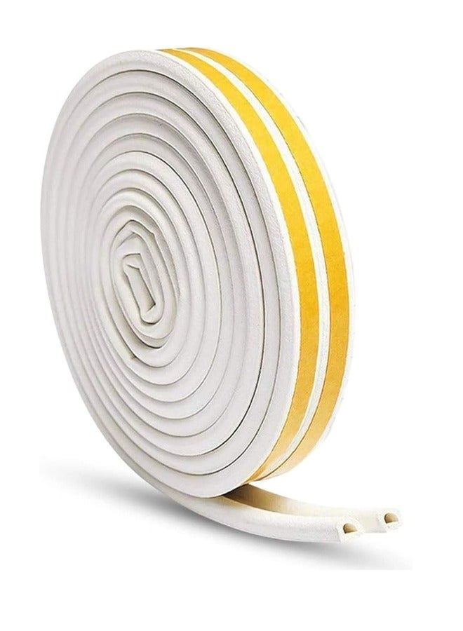 Door and Window Seal Strip, D-Type Self-Adhesive Seal Strip, Rubber Weatherstrip for Doors and Windows - Waterproof and Wind Noise Resistant Door Seal Strip (1 Roll of 2 Strips, Total Length 3 Meters)  - Image 2