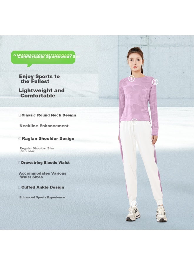 Fandimu Women's Sports Suit Spring Summer Breathable Yoga Fitness Clothing Outdoor Training Short Sleeve Long Sleeve Running Badminton Suit - Image 2