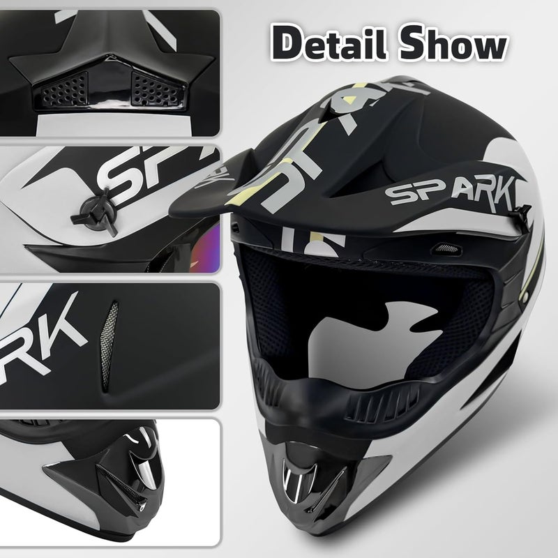 SanQing Youth Motocross Helmet Set with Goggles, Gloves, and Mask - DOT Approved - Image 5