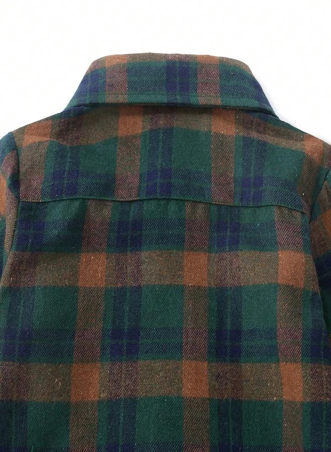 تايك تو قميص بطبعة مربعات وتفاصيل أزرار