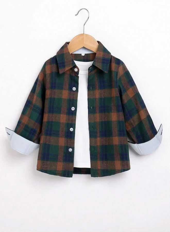 Take Two Take Two Boys Multi Checked Button Front Shirt