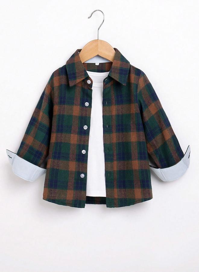 Take Two Boys Multi Checked Button Front Shirt - Image 1