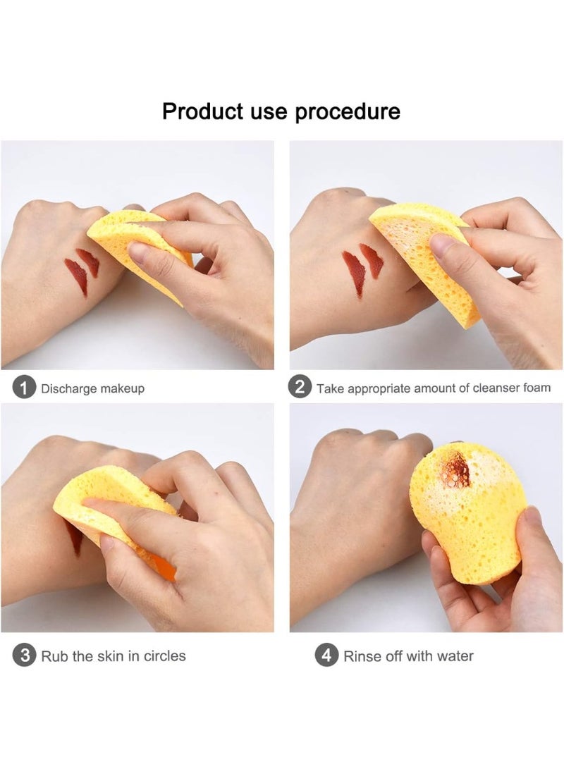 60 قطعة من إسفنجات الوجه، إسفنجة وجه من السليلوز، إسفنجات غسل وتنظيف الوجه، إسفنجات إزالة المكياج - Image 2