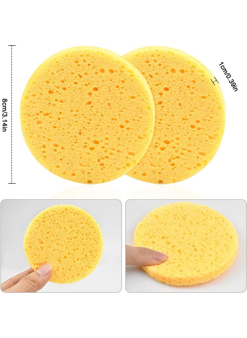 60 قطعة من إسفنجات الوجه، إسفنجة وجه من السليلوز، إسفنجات غسل وتنظيف الوجه، إسفنجات إزالة المكياج - Image 3