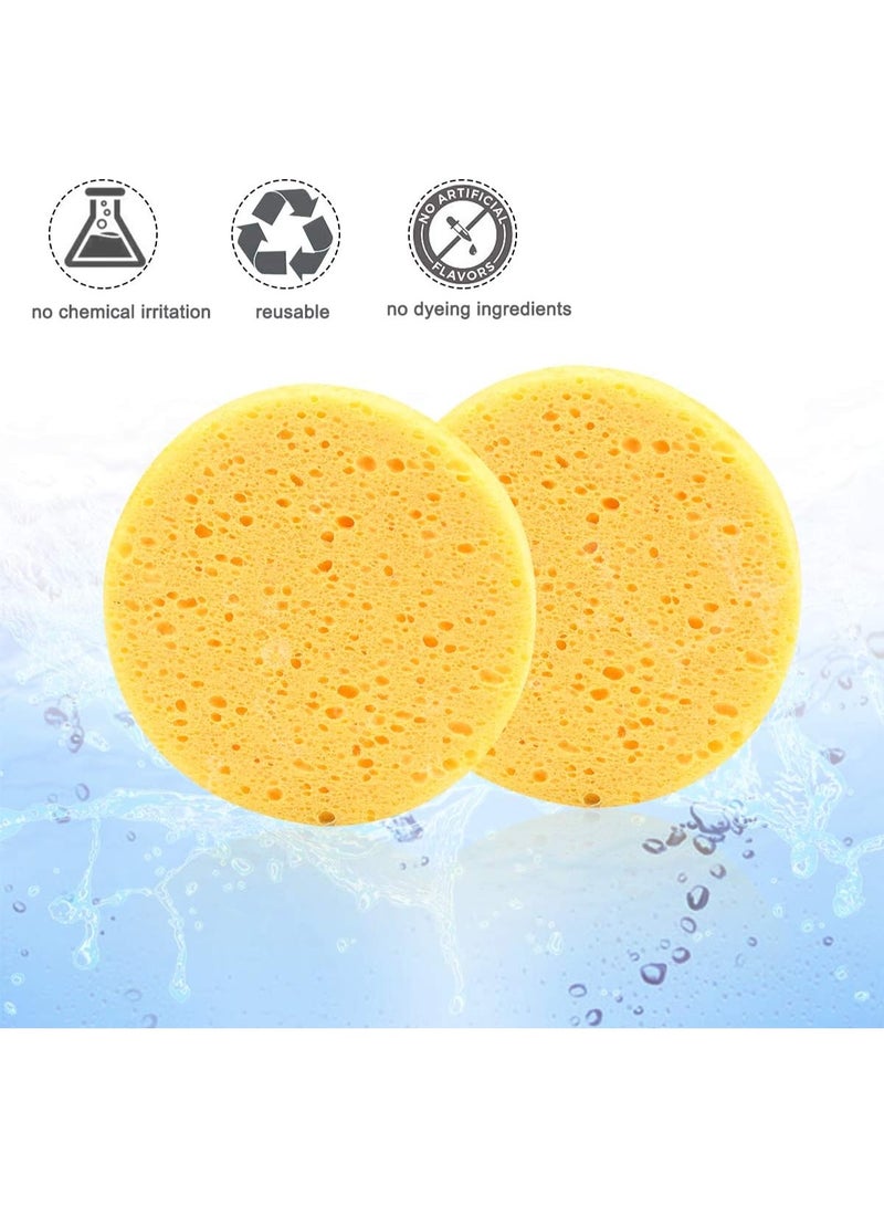 60 قطعة من إسفنجات الوجه، إسفنجة وجه من السليلوز، إسفنجات غسل وتنظيف الوجه، إسفنجات إزالة المكياج - Image 5