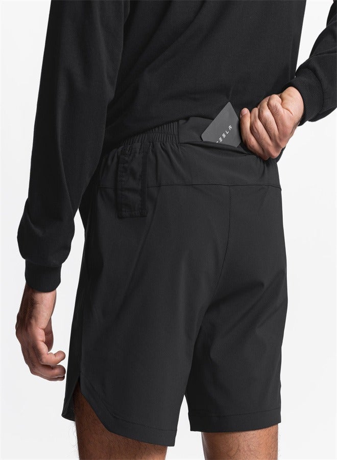 Loquat Men's Single-Layer Breathable And Quick Drying Shorts Black  - Image 1