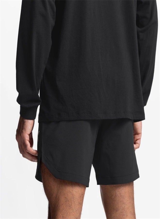 Loquat Men's Single-Layer Breathable And Quick Drying Shorts Black  - Image 4