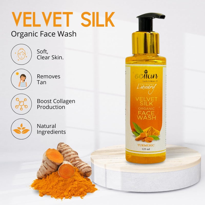 SCIIAN Face Wash & Face Pack | Turmeric Face Wash & Face Pack | Gentle Facial Cleanser With Antioxidant Properties | Tan Removal and Paraben Free| Makes Skin Brighter & Soft | All Skin Types - Image 2