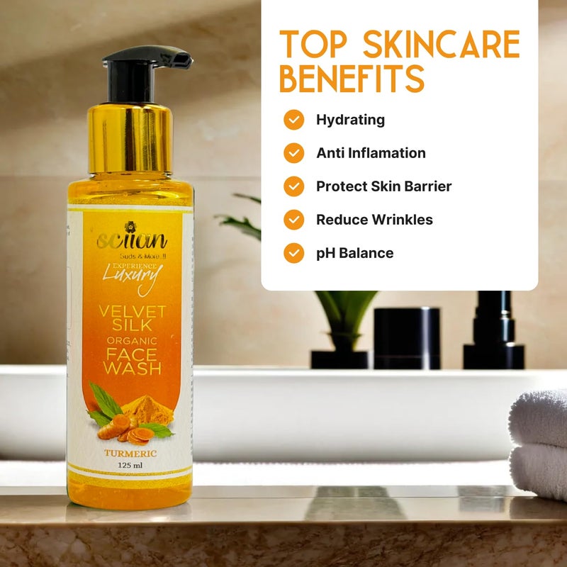 SCIIAN Face Wash & Face Pack | Turmeric Face Wash & Face Pack | Gentle Facial Cleanser With Antioxidant Properties | Tan Removal and Paraben Free| Makes Skin Brighter & Soft | All Skin Types - Image 3