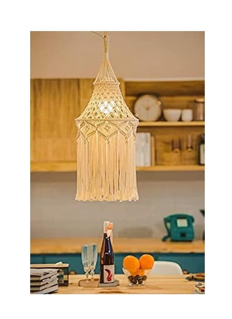 Macrame Lamp Shade Boho Hanging Pendant Light Cover Modern Office Bedroom Living Room Nursery Dorm Room Bohemian Home Decor  - Image 5