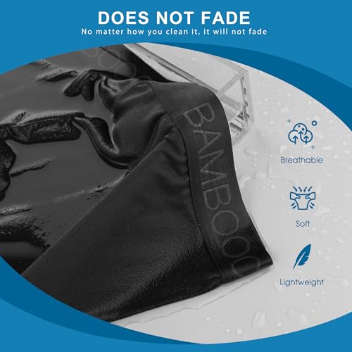 BAMBOO COOL سروال داخلي للرجال من BAMBOO COOL يمتص الرطوبة ناعم مع فتحة أمامية (6 قطع) L - Image 5