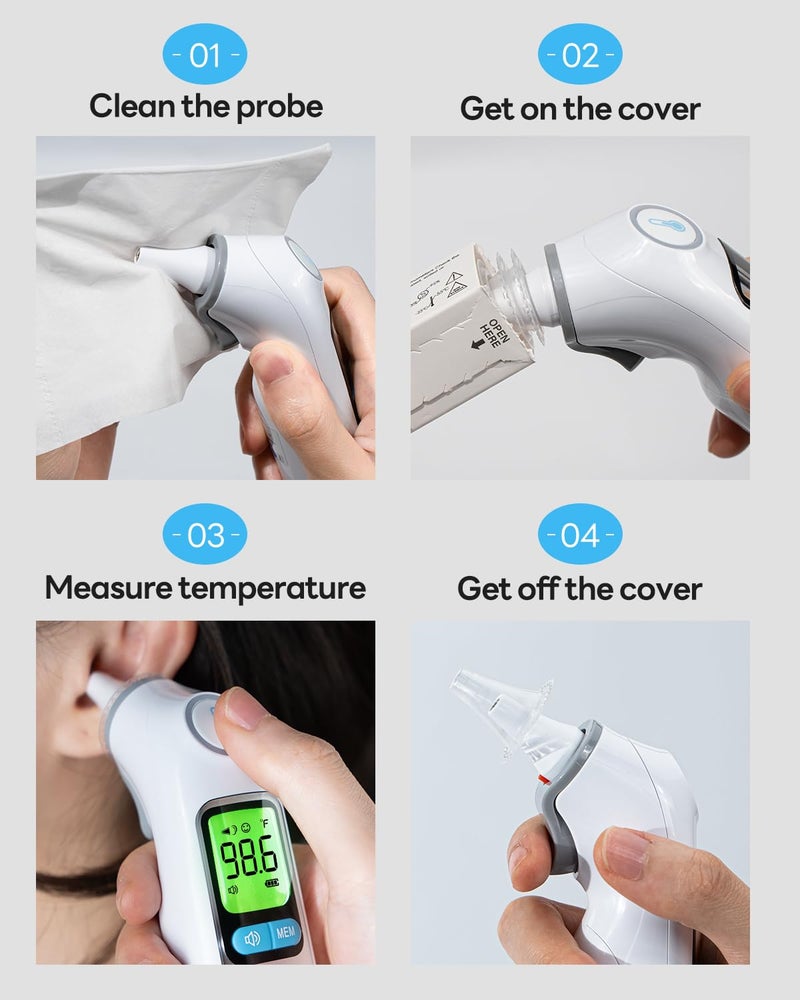 femometer 100 Counts Ear Thermometer Probe Covers Refill Caps Lens Filters BPA Free and Disposable Ear Thermometer Cover Caps - Image 4
