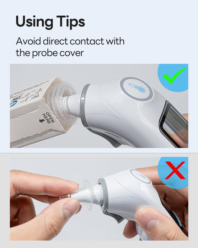 femometer 100 Counts Ear Thermometer Probe Covers Refill Caps Lens Filters BPA Free and Disposable Ear Thermometer Cover Caps - Image 3