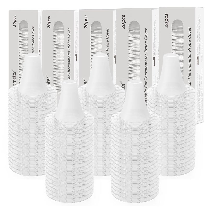 femometer 100 Counts Ear Thermometer Probe Covers Refill Caps Lens Filters BPA Free and Disposable Ear Thermometer Cover Caps - Image 1