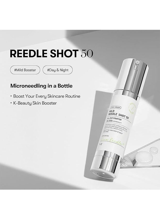 VT COSMETICS Mild Reedle Shot 50, Day and Night Repairing Essence for Dull, Tired Skin, Repair Acne and Pimples, Daily Skin Care, 50ml  - Image 2