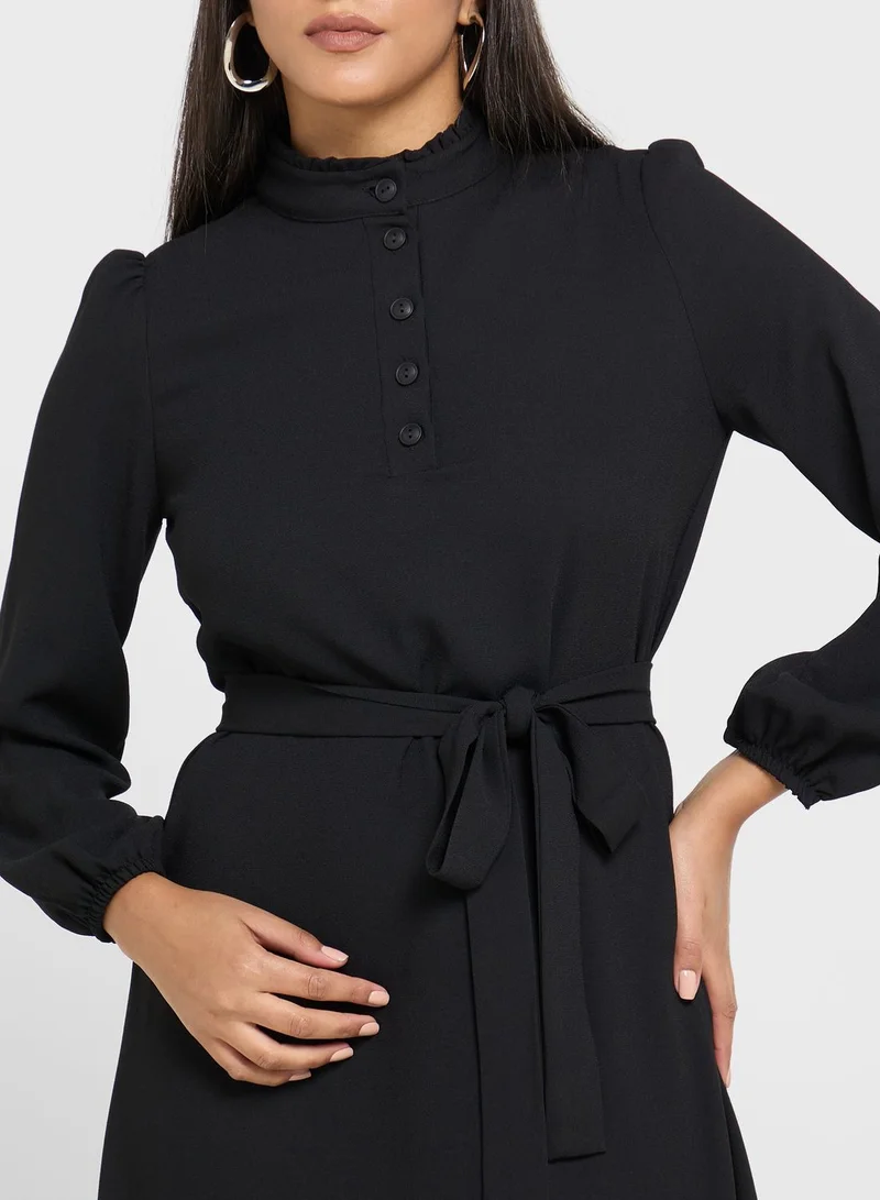 Khizana Tiered Belted Dress