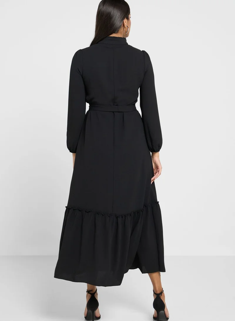 Khizana Tiered Belted Dress