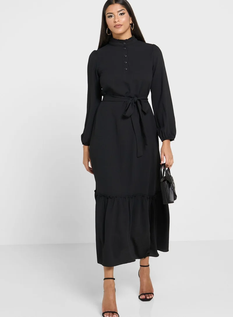 Khizana Tiered Belted Dress
