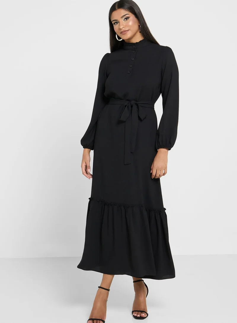 Khizana Tiered Belted Dress