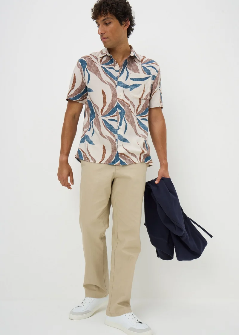 Matalan Ecru Watercolour Leaf Shirt