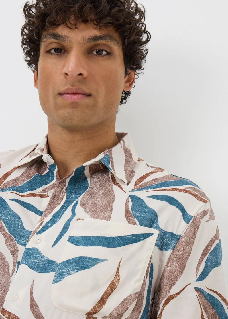 Matalan Ecru Watercolour Leaf Shirt