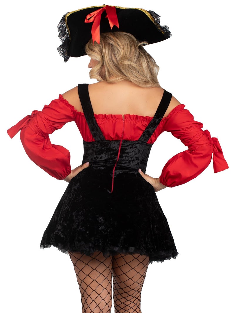 Leg Avenue Women's Vixen Pirate Wench Costume, Red/Black, Small - Image 2