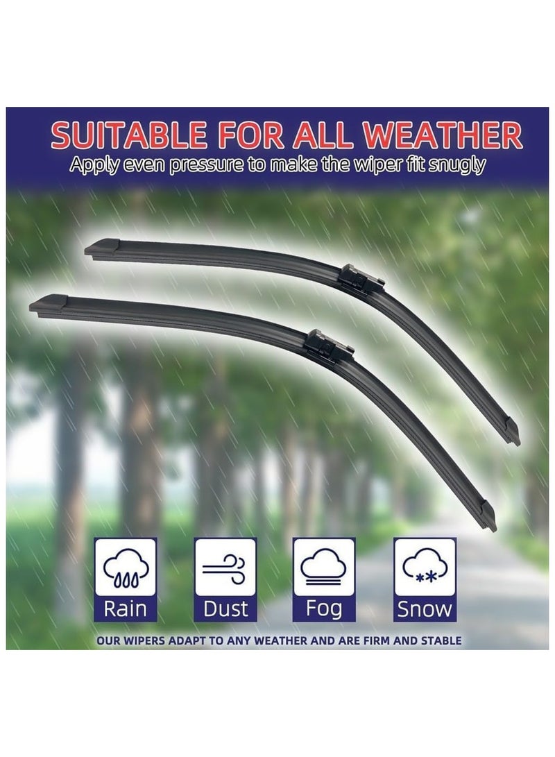 Front Windshield Wiper Blades, 48/61 cm, Compatible with Octavia A8, Natural Rubber, Set of 2 - Image 2