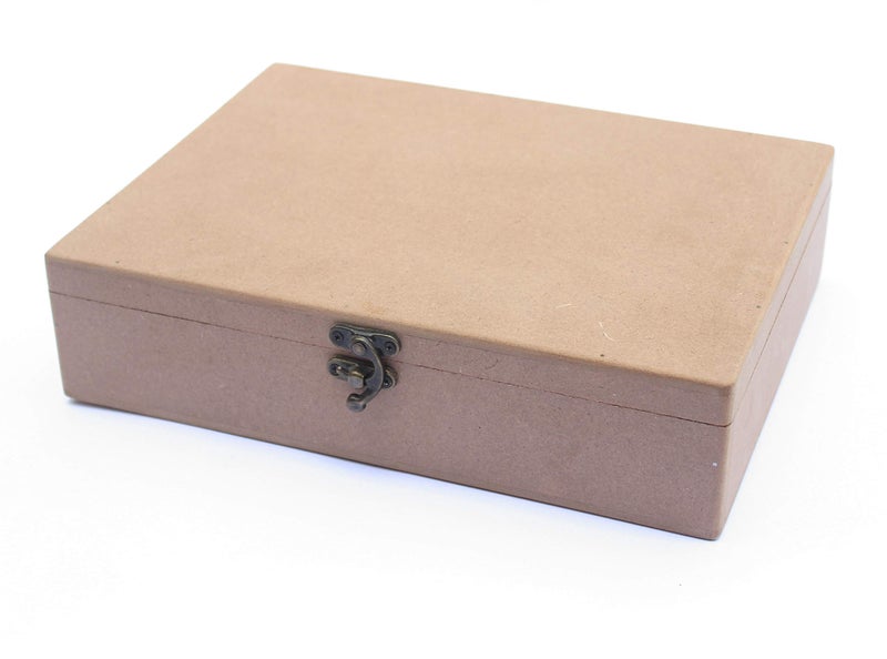 IVEI DIY MDF Box Craft - Plain MDF Wood Blank Rectangular Box for Painting, Wooden Sheet Craft, Decoupage, Resin Art Work & Decoration (Box Dimensions -10.5 in X 8.5 in X 2.5 in) - Image 1