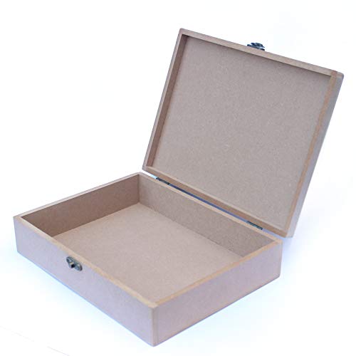 IVEI DIY MDF Box Craft - Plain MDF Wood Blank Rectangular Box for Painting, Wooden Sheet Craft, Decoupage, Resin Art Work & Decoration (Box Dimensions -10.5 in X 8.5 in X 2.5 in) - Image 3