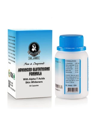 DR. JAMES Dr James Glutathione 1000mg Capsules – Skin Brightening, Anti-Pigmentation, Immune Support | 60 Count | With Alpha-T Acids & Antioxidants | Best Price UAE