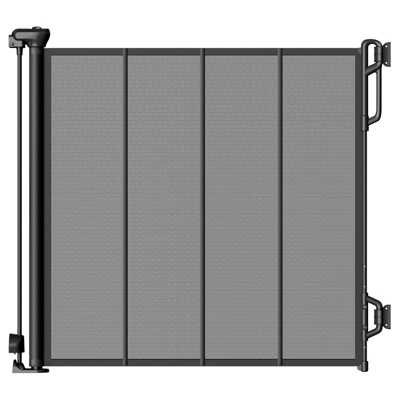 SPACEANY Reinforced Retractable Baby Gate or Mesh Dog Gate,Easy to Use for Stairs, Doorways, Hallways, Indoor, Outdoor, Wide Pet Gate 33.5" Tall, Extends to 55" Wide,Black - Image 1