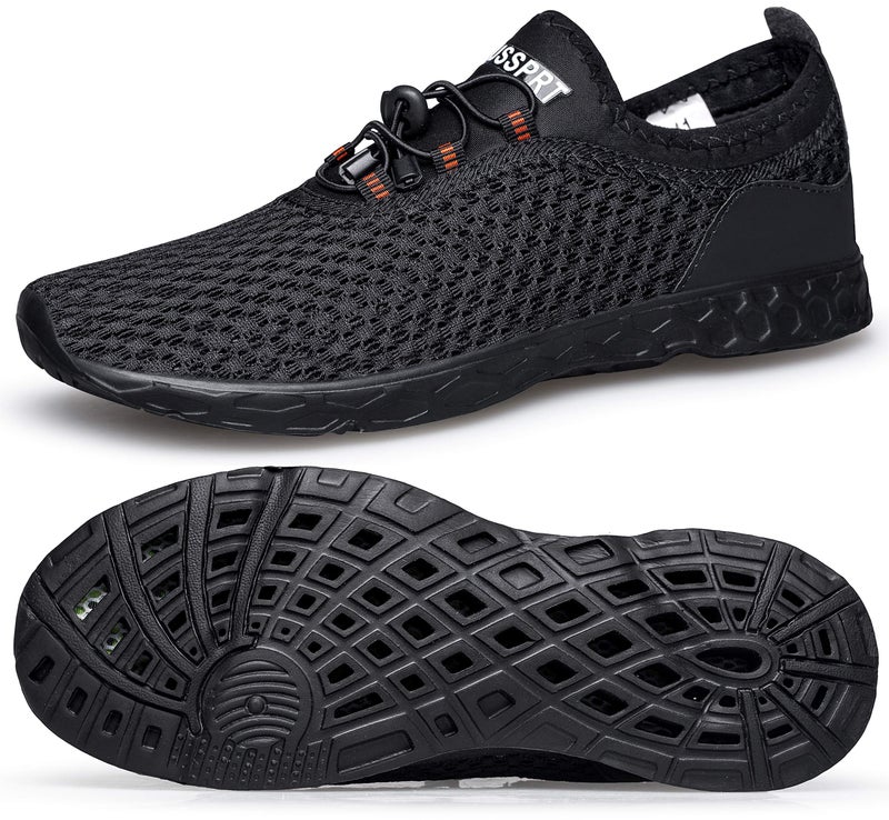 DOUSSPRT Men's Water Shoes Quick Drying Sports Aqua Shoes AllBlack Size 8.5 - Image 1