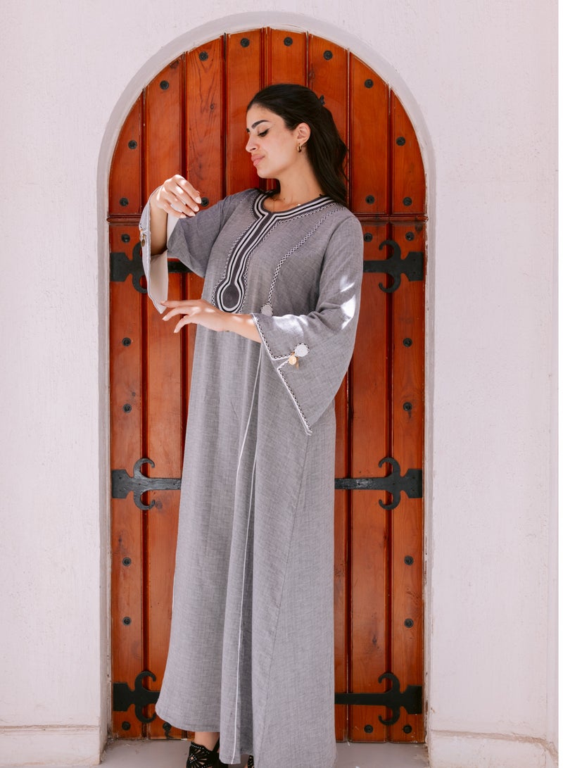 افندينا  جلابية كتان بأناقة طبيعية ولمسة عصرية - Image 5