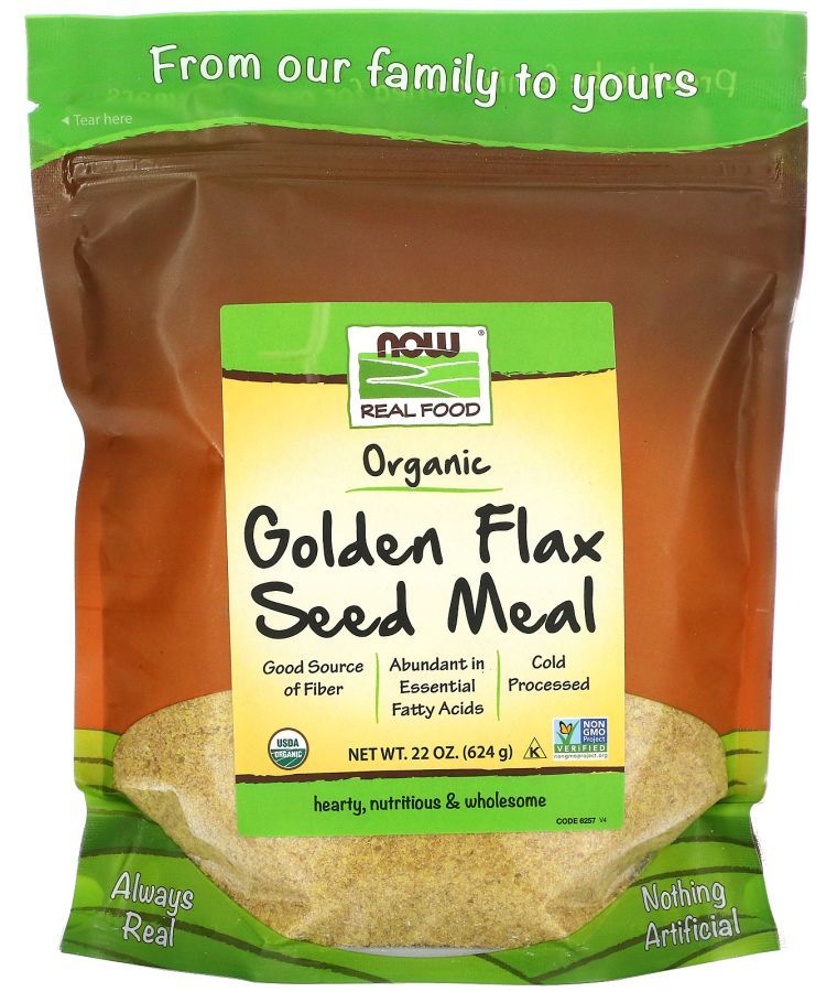 Real Food Organic Golden Flax Seed Meal 22 oz (624 g)