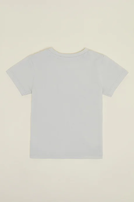 R&B Typography Print T-Shirt with Crew Neck and Short Sleeves