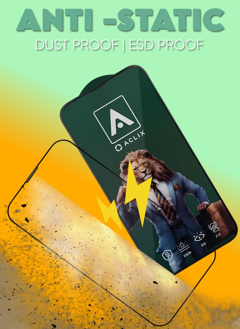 ACLIX 2 Pieces Antistatic ESD Dustproof Premium Quality High Definition Tempered Glass Screen Protector Designed For  iPhone 15 Pro - Image 4